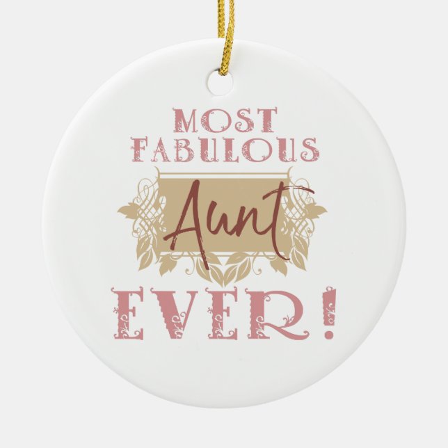 World's Most Fabulous Aunt Ceramic Tree Decoration (Front)