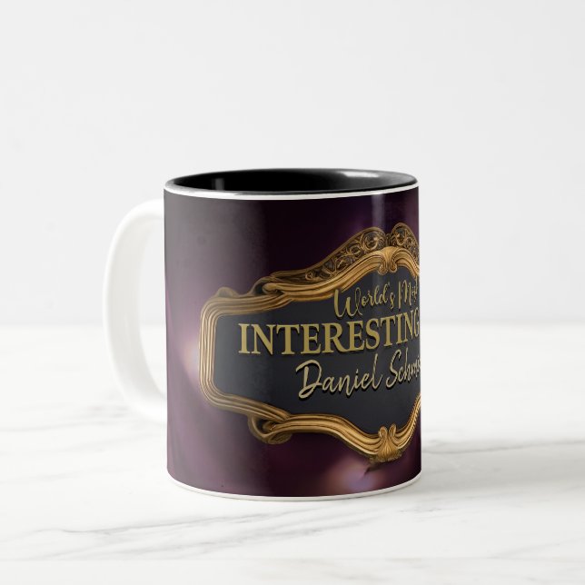 World's Most Interesting Man, Personalised Two-Tone Coffee Mug (Front Left)