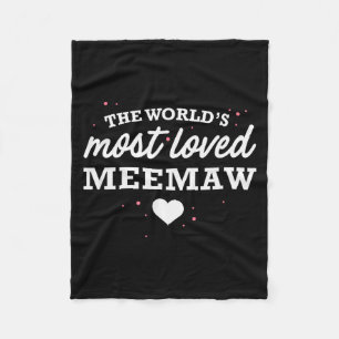 Worlds Most Loved Meemaw Shirt, Cute Valentine_s D Fleece Blanket