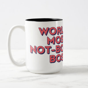 Worlds Most Not-Boring Boss Two-Tone Coffee Mug
