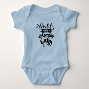 World's Most Okayest blue baby body suit  Bodysuit