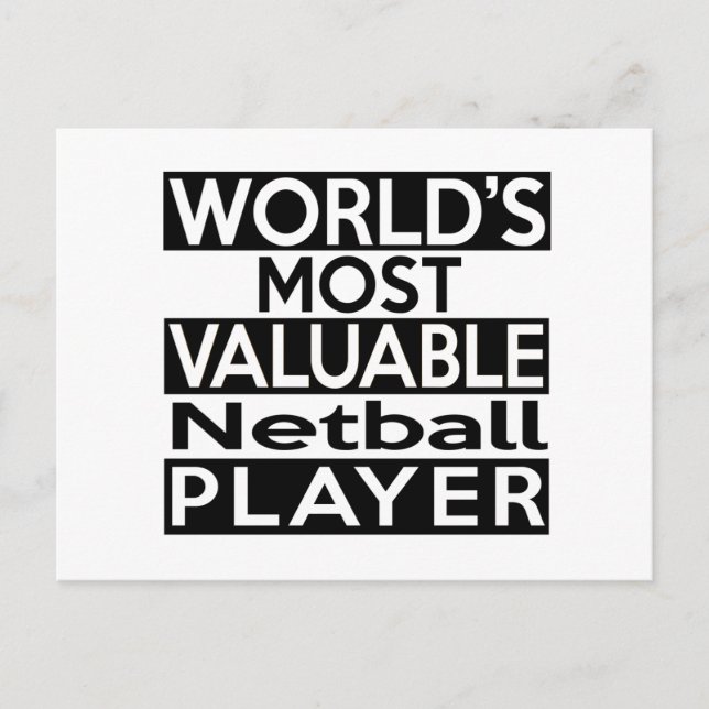 World's Most Valuable Netball Player Postcard (Front)