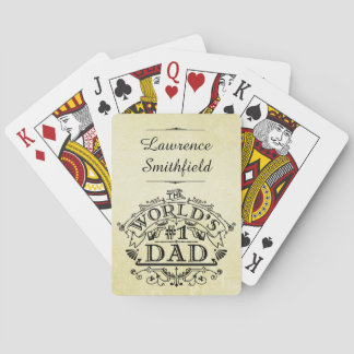 World's Number One Dad Vintage Flourish Playing Cards