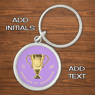 World's number one grandma initials key ring