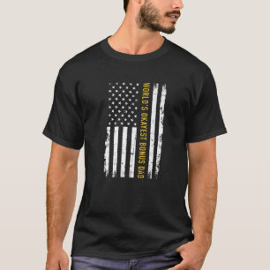 World's Okayest Bonus Dad US American Vintage Flag T-Shirt