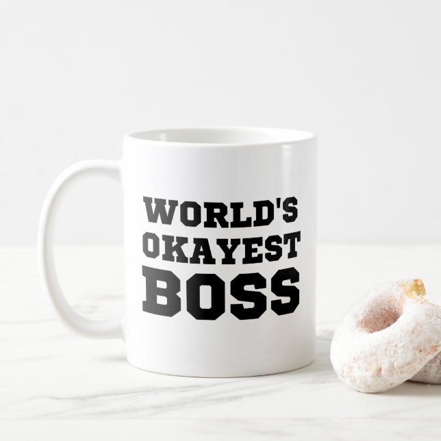 World's Okayest Boss Coffee Mug (With Donut)