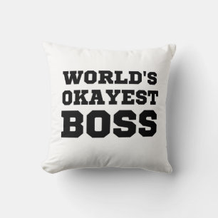 World's Okayest Boss Cushion