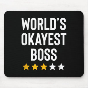 Worlds Okayest Boss Funny Birthday Christmas Gag G Mouse Mat
