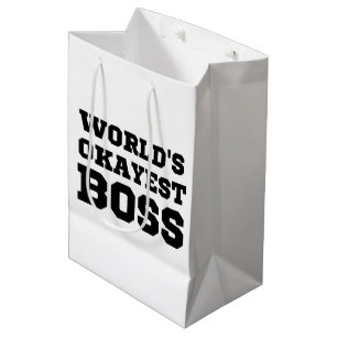 World's Okayest Boss Medium Gift Bag