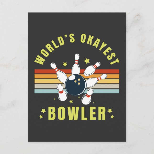 Worlds Okayest Bowler Holiday Postcard (Front)
