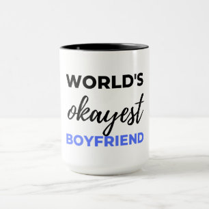 World's Okayest Boyfriend Black Mug
