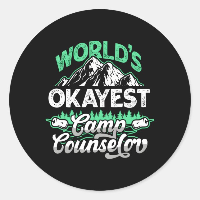 World'S Okayest Camp Counsellor Director Classic Round Sticker (Front)