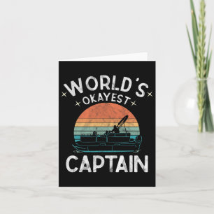 World's Okayest Captain Quote Retro Vintage Boatin Card