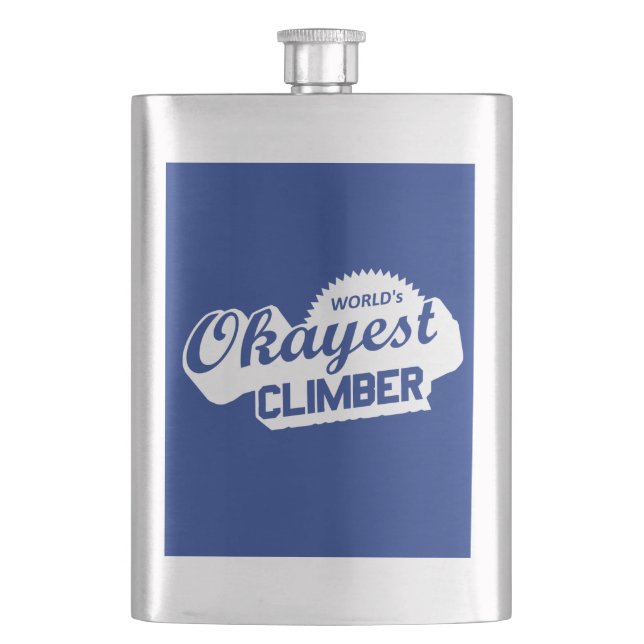 World's Okayest Climber Hip Flask (Front)