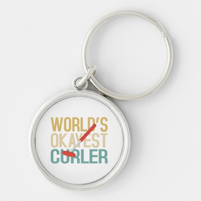 World's Okayest Curler Keychain (Front)