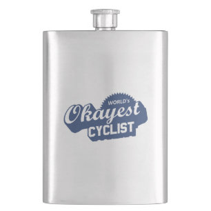 World's Okayest Cyclist Hip Flask