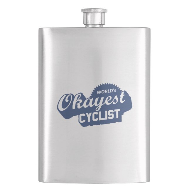 World's Okayest Cyclist Hip Flask (Front)