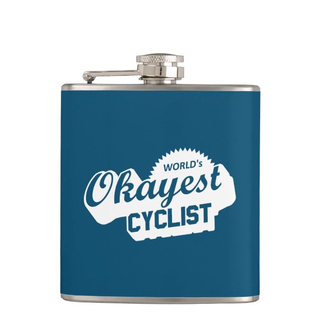 World's Okayest Cyclist Hip Flask (Front)