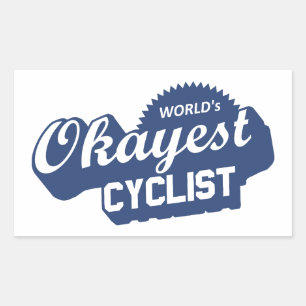 World's Okayest Cyclist Rectangular Sticker