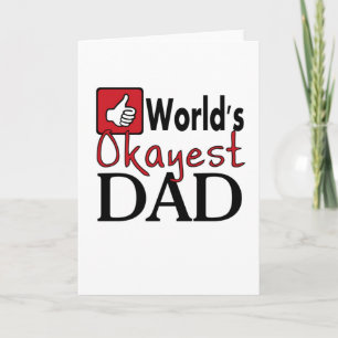 World's okayest dad funny humour father's day card
