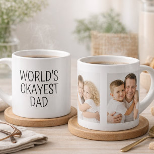 World's Okayest Dad Photo Text Speciality Mug