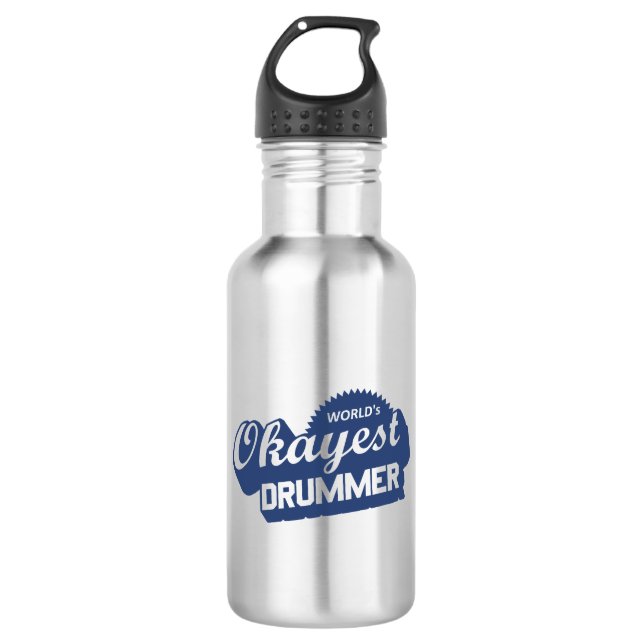 Worlds Okayest Drummer 532 Ml Water Bottle (Front)