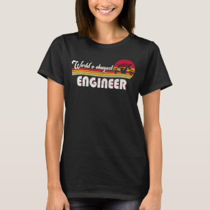 Worlds Okayest Engineer, Funny Engineering Retro V T-Shirt