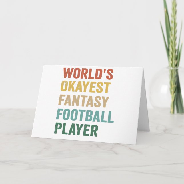 World's Okayest Fantasy Football Player Funny Gift Card (Front)