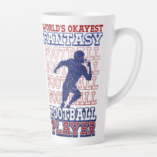 World's Okayest Fantasy Football Player USA Colors Latte Mug