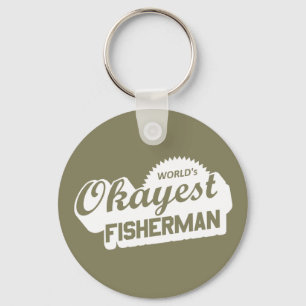 World's Okayest Fisherman Key Ring