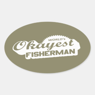 World's Okayest Fisherman Oval Sticker