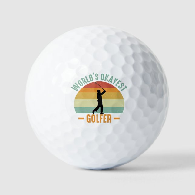 World's Okayest Golfer Golf Balls (Front)