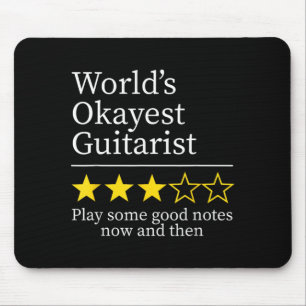 Worlds Okayest Guitarist Funny Guitar Player Music Mouse Mat
