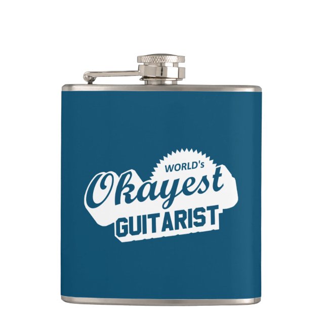 World's Okayest Guitarist Hip Flask (Front)
