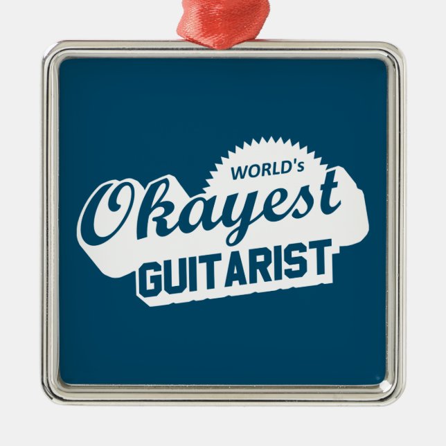 World's Okayest Guitarist Metal Tree Decoration (Front)