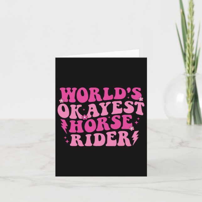World's Okayest Horse Rider Horse Lovers Equestria Card (Front)