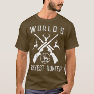 Worlds Okayest Hunter  Funny Hunting Gift T-Shirt