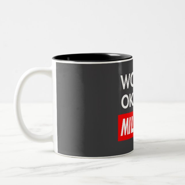 Worlds okayest Milligan Two-Tone Coffee Mug (Left)