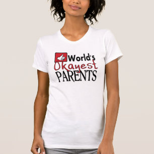 World's okayest parents funny matching ladies tee