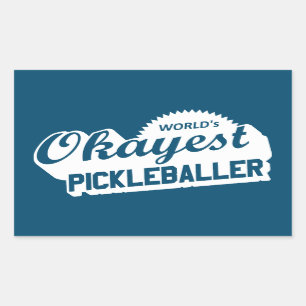World's Okayest Pickleballer Rectangular Sticker