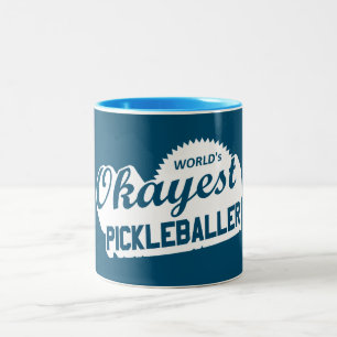 World's Okayest Pickleballer Two-Tone Coffee Mug