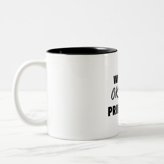 World's Okayest Principal 2 Two-Tone Coffee Mug (Left)