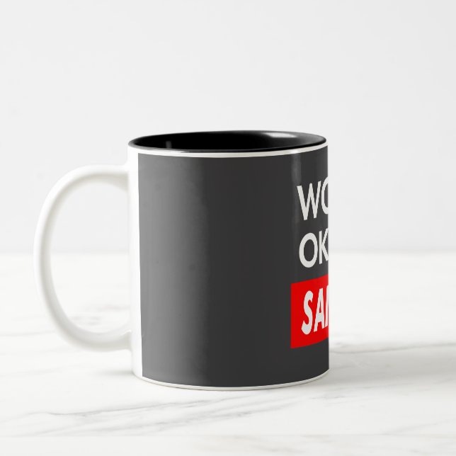 Worlds okayest Santoro Two-Tone Coffee Mug (Left)