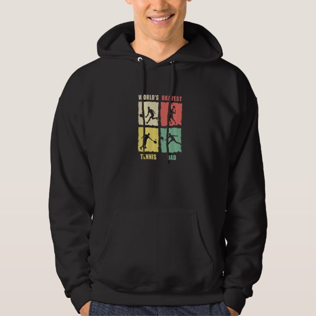 Worlds Okayest Tennis Dad Tennis Rackets Tennis Pl Hoodie (Front)