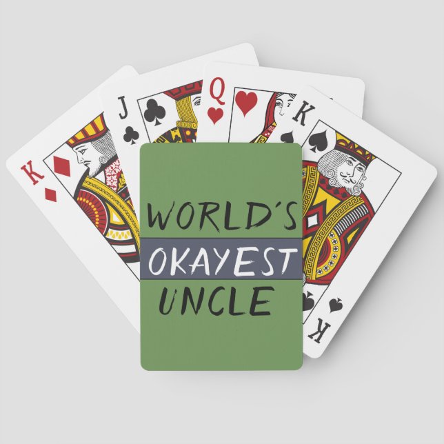World's Okayest Uncle Funny Playing Cards (Back)