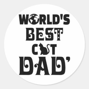 Worlds s Best Cat Dad Classic Round Sticker