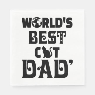 Worlds s Best Cat Dad Napkin