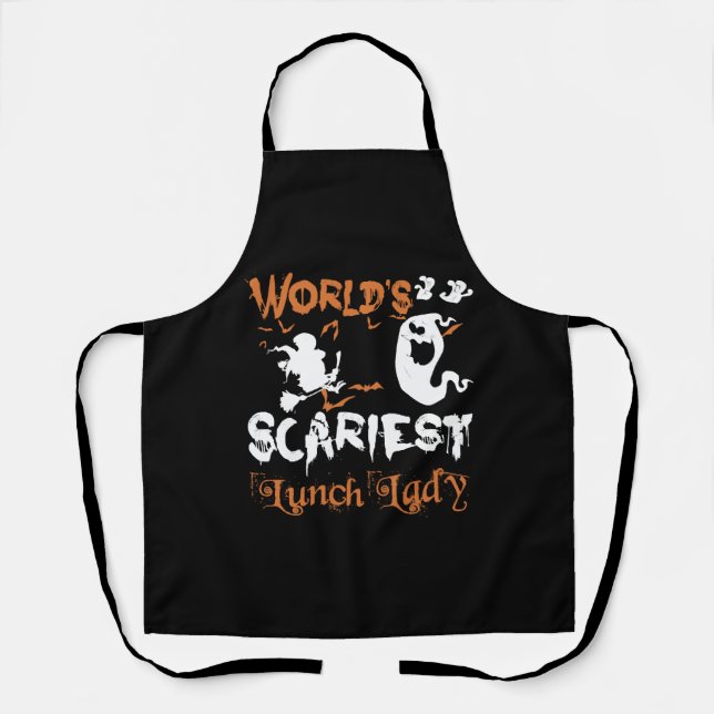 World's Scariest Lunch Lady Halloween Apron (Front)