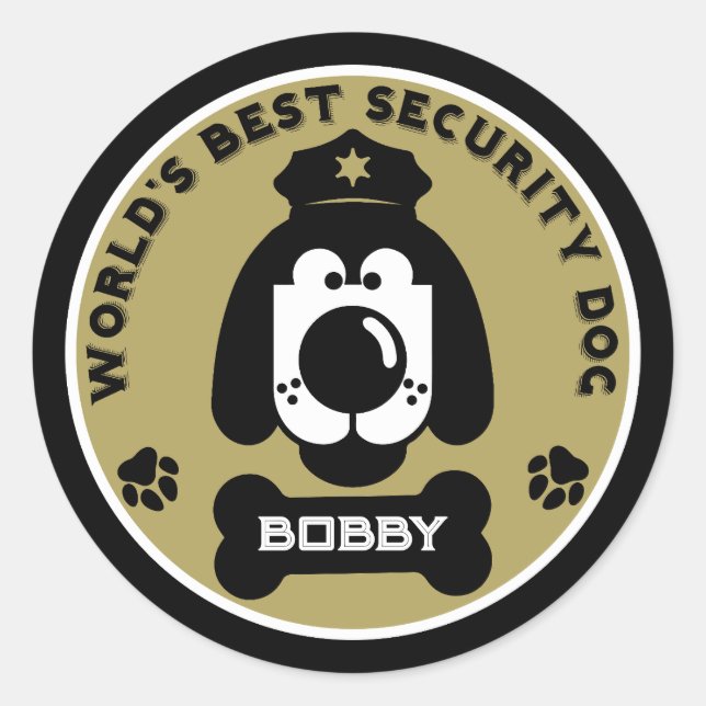 World's Security Dog Classic Round Sticker (Front)