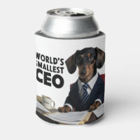 World's smallest CEO, cute funny dachshund in suit